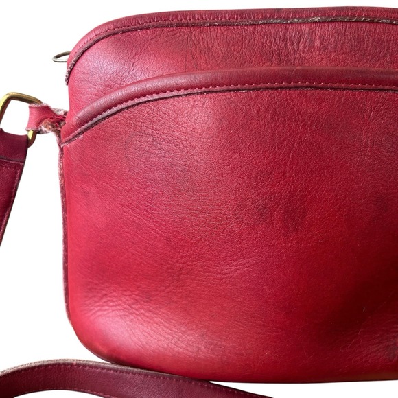 COACH 9976 Vintage Old Red Leather Hobo Shoulder Bag USA Money Western 90's Med - Picture 14 of 16